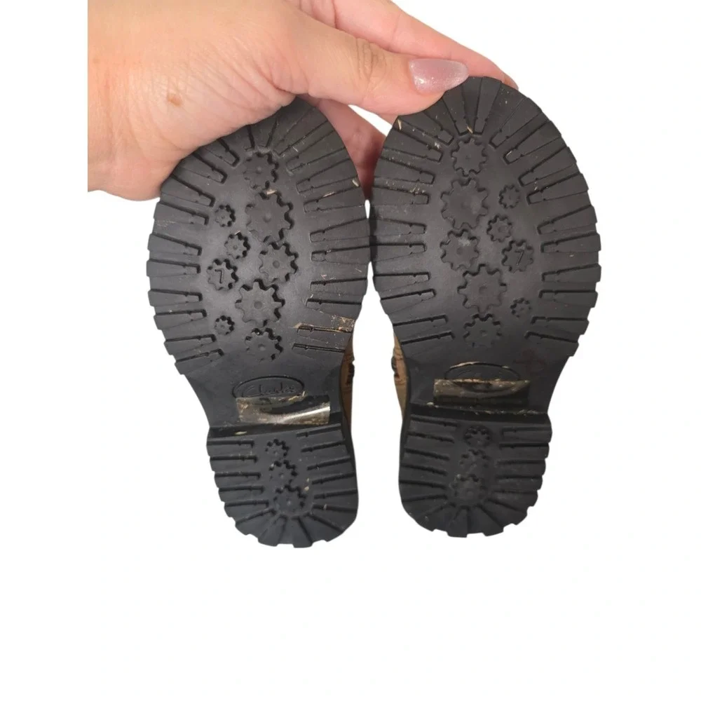 Clarks Gore Tex Waterproof Snow Boots Toddler Kids Size 7.5 Brown Leather